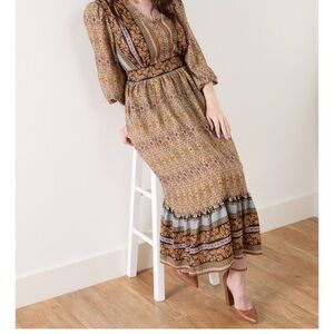 Cleo Earthy Tones Maxi Dress